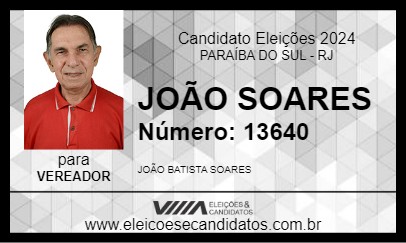 Candidato JOÃO SOARES 2024 - PARAÍBA DO SUL - Eleições