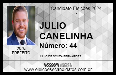 Candidato JULIO CANELINHA 2024 - PARAÍBA DO SUL - Eleições