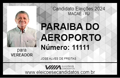 Candidato PARAIBA DO AEROPORTO 2024 - MACAÉ - Eleições