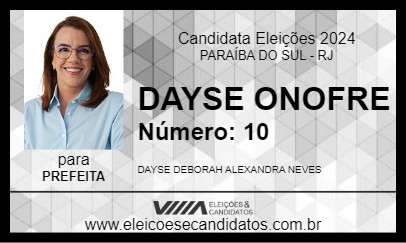 Candidato DAYSE ONOFRE 2024 - PARAÍBA DO SUL - Eleições