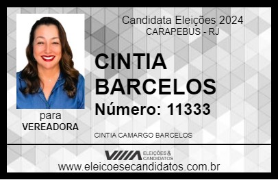 Candidato CINTIA BARCELOS 2024 - CARAPEBUS - Eleições