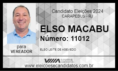 Candidato ELSO MACABU 2024 - CARAPEBUS - Eleições