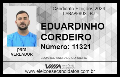 Candidato EDUARDINHO CORDEIRO 2024 - CARAPEBUS - Eleições