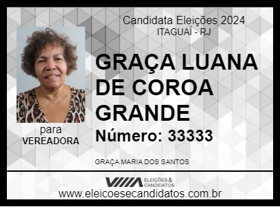 Candidato GRAÇA LUANA DE COROA GRANDE 2024 - ITAGUAÍ - Eleições