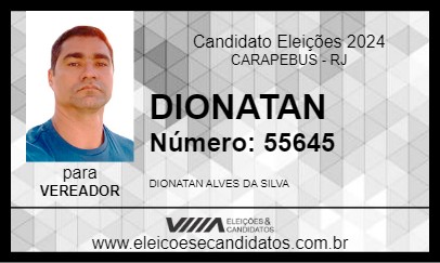 Candidato DIONATAN 2024 - CARAPEBUS - Eleições