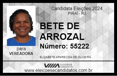 Candidato BETE DE ARROZAL 2024 - PIRAÍ - Eleições