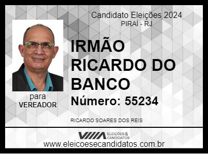 Candidato IRMÃO RICARDO DO BANCO 2024 - PIRAÍ - Eleições