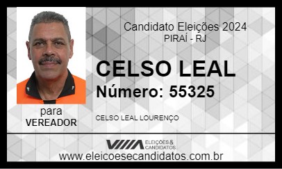 Candidato CELSO LEAL 2024 - PIRAÍ - Eleições