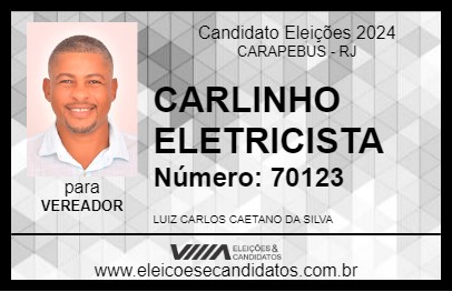 Candidato CARLINHO ELETRICISTA 2024 - CARAPEBUS - Eleições