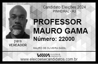 Candidato PROFESSOR MAURO GAMA 2024 - PINHEIRAL - Eleições