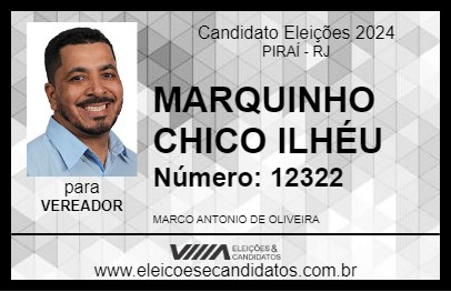 Candidato MARQUINHOS BOUTIQUE DA MARCHA 2024 - PIRAÍ - Eleições