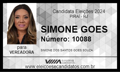 Candidato SIMONE GOES 2024 - PIRAÍ - Eleições