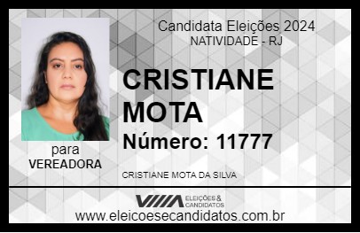 Candidato CRISTIANE MOTA 2024 - NATIVIDADE - Eleições