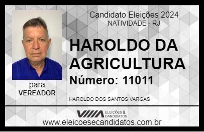 Candidato HAROLDO DA AGRICULTURA 2024 - NATIVIDADE - Eleições