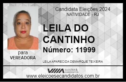 Candidato LEILA DO CANTINHO 2024 - NATIVIDADE - Eleições