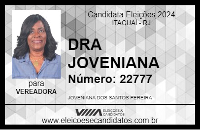 Candidato DRA JOVENIANA 2024 - ITAGUAÍ - Eleições