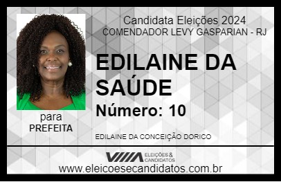 Candidato EDILAINE DA SAÚDE 2024 - COMENDADOR LEVY GASPARIAN - Eleições