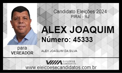 Candidato ALEX JOAQUIM 2024 - PIRAÍ - Eleições