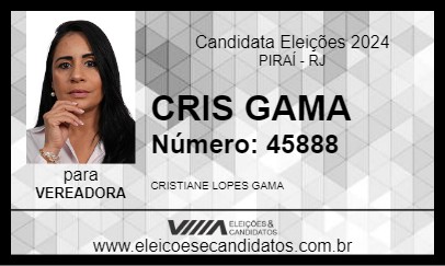 Candidato CRIS GAMA 2024 - PIRAÍ - Eleições