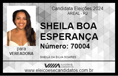 Candidato SHEILA BOA ESPERANÇA 2024 - AREAL - Eleições