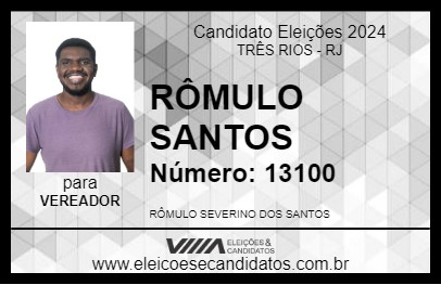 Candidato RÔMULO SANTOS 2024 - TRÊS RIOS - Eleições