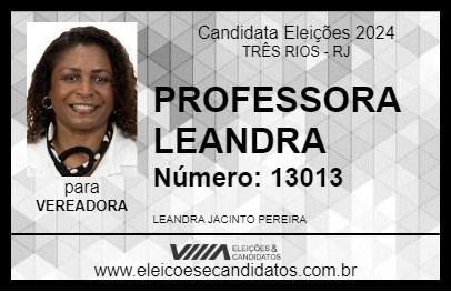 Candidato PROFESSORA LEANDRA 2024 - TRÊS RIOS - Eleições