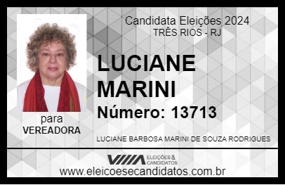 Candidato LUCIANE MARINI 2024 - TRÊS RIOS - Eleições