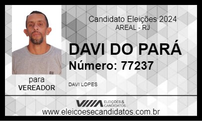 Candidato DAVI DO PARÁ 2024 - AREAL - Eleições