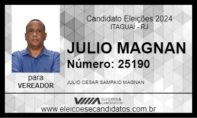 Candidato JULIO MAGNAN 2024 - ITAGUAÍ - Eleições