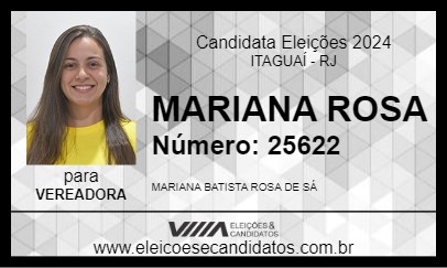 Candidato MARIANA ROSA 2024 - ITAGUAÍ - Eleições