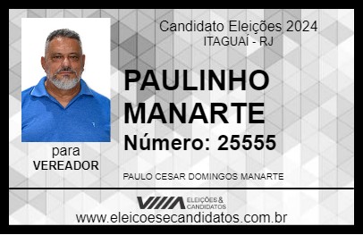 Candidato PAULINHO MANARTE 2024 - ITAGUAÍ - Eleições