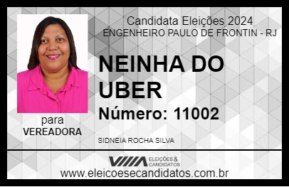 Candidato NEINHA DO UBER 2024 - ENGENHEIRO PAULO DE FRONTIN - Eleições