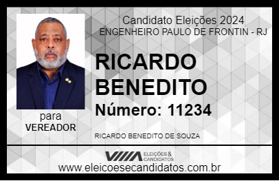 Candidato RICARDO BENEDITO 2024 - ENGENHEIRO PAULO DE FRONTIN - Eleições