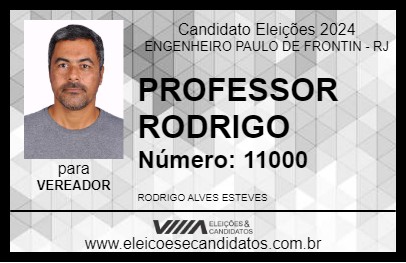 Candidato PROFESSOR RODRIGO 2024 - ENGENHEIRO PAULO DE FRONTIN - Eleições