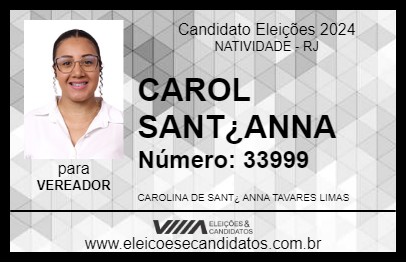 Candidato CAROL SANT¿ANNA 2024 - NATIVIDADE - Eleições