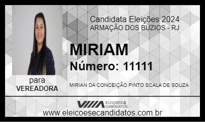 Candidato MIRIAM 2024 - ARMAÇÃO DOS BÚZIOS - Eleições