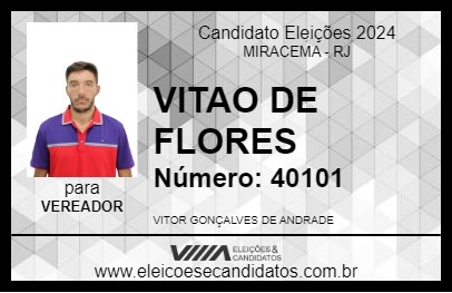 Candidato VITAO DE FLORES 2024 - MIRACEMA - Eleições