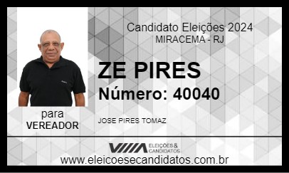 Candidato ZE PIRES 2024 - MIRACEMA - Eleições