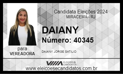 Candidato DAIANY 2024 - MIRACEMA - Eleições