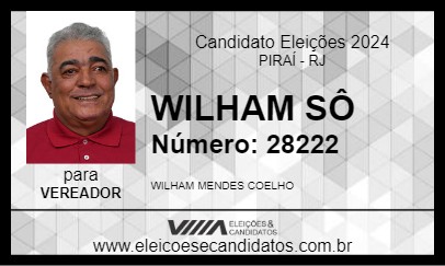 Candidato WILHAM SÔ 2024 - PIRAÍ - Eleições