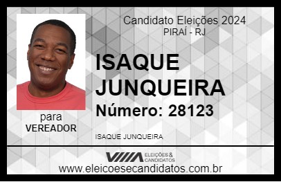 Candidato ISAQUE JUNQUEIRA 2024 - PIRAÍ - Eleições