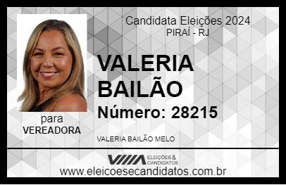 Candidato VALERIA BAILÃO 2024 - PIRAÍ - Eleições