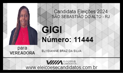 Candidato GIGI 2024 - SÃO SEBASTIÃO DO ALTO - Eleições