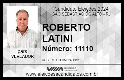 Candidato ROBERTO LATINI 2024 - SÃO SEBASTIÃO DO ALTO - Eleições