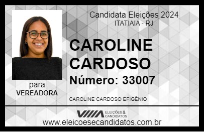 Candidato CAROLINE CARDOSO 2024 - ITATIAIA - Eleições