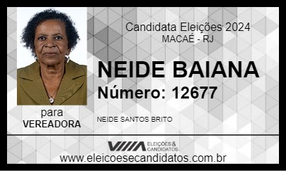 Candidato NEIDE BAIANA 2024 - MACAÉ - Eleições