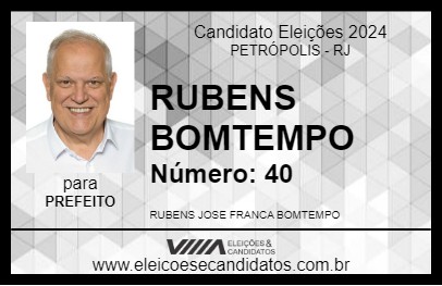 Candidato RUBENS BOMTEMPO 2024 - PETRÓPOLIS - Eleições