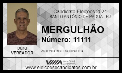 Candidato MERGULHÃO 2024 - SANTO ANTÔNIO DE PÁDUA - Eleições