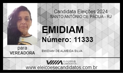 Candidato EMIDIAM 2024 - SANTO ANTÔNIO DE PÁDUA - Eleições