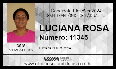 Candidato LUCIANA ROSA 2024 - SANTO ANTÔNIO DE PÁDUA - Eleições